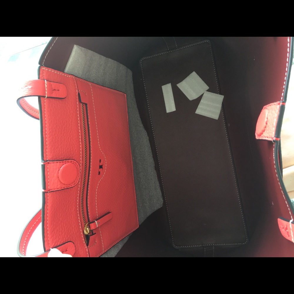 Tory Burch RED Perforated Logo Tote - Picture 7 of 8